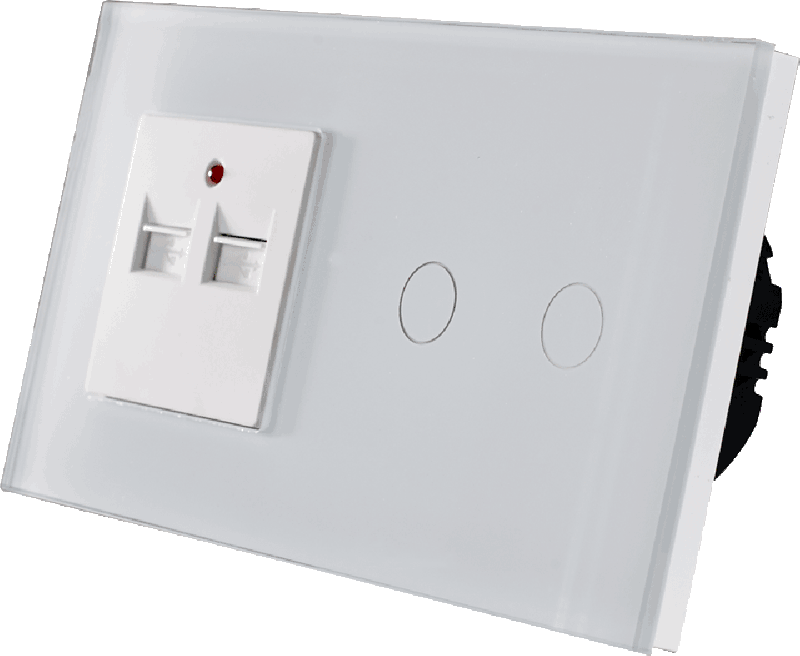 Dvojdotykový panel s otvorom - Biely