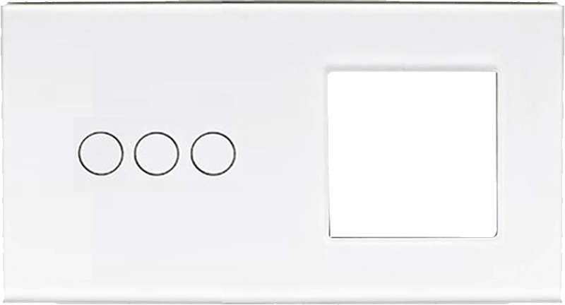 Trojdotykový panel s otvorom - Biely