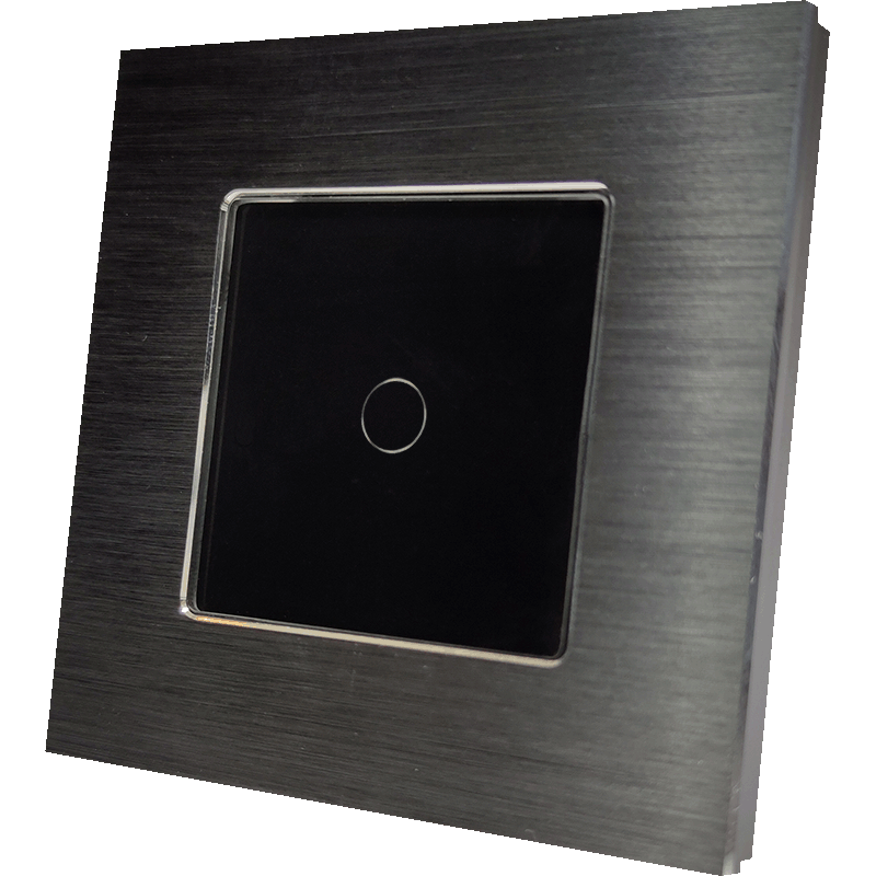 Dizajnový kovový vypínač - Stmievač v čiernom rámiku