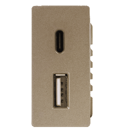 USB zásuvka (USB A+C) - Polovičná