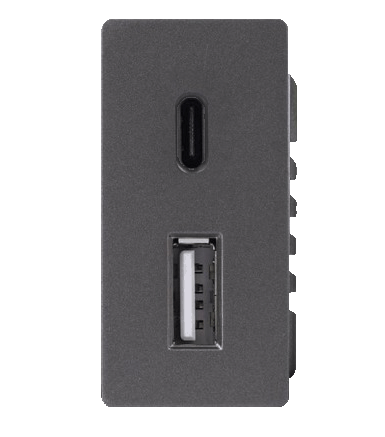 USB zásuvka (USB A+C) - Polovičná